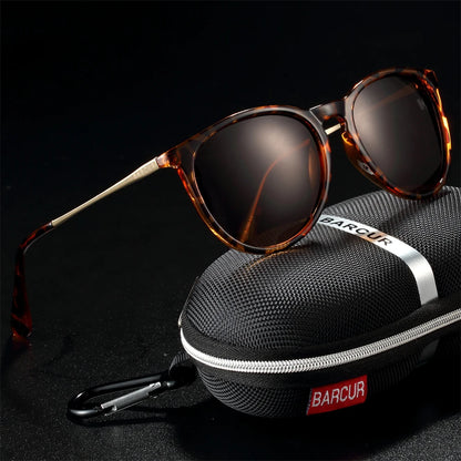 Damen-Sonnenbrille Katzenauge Kunststoff Titan Spiegel UV400 polarisiert
