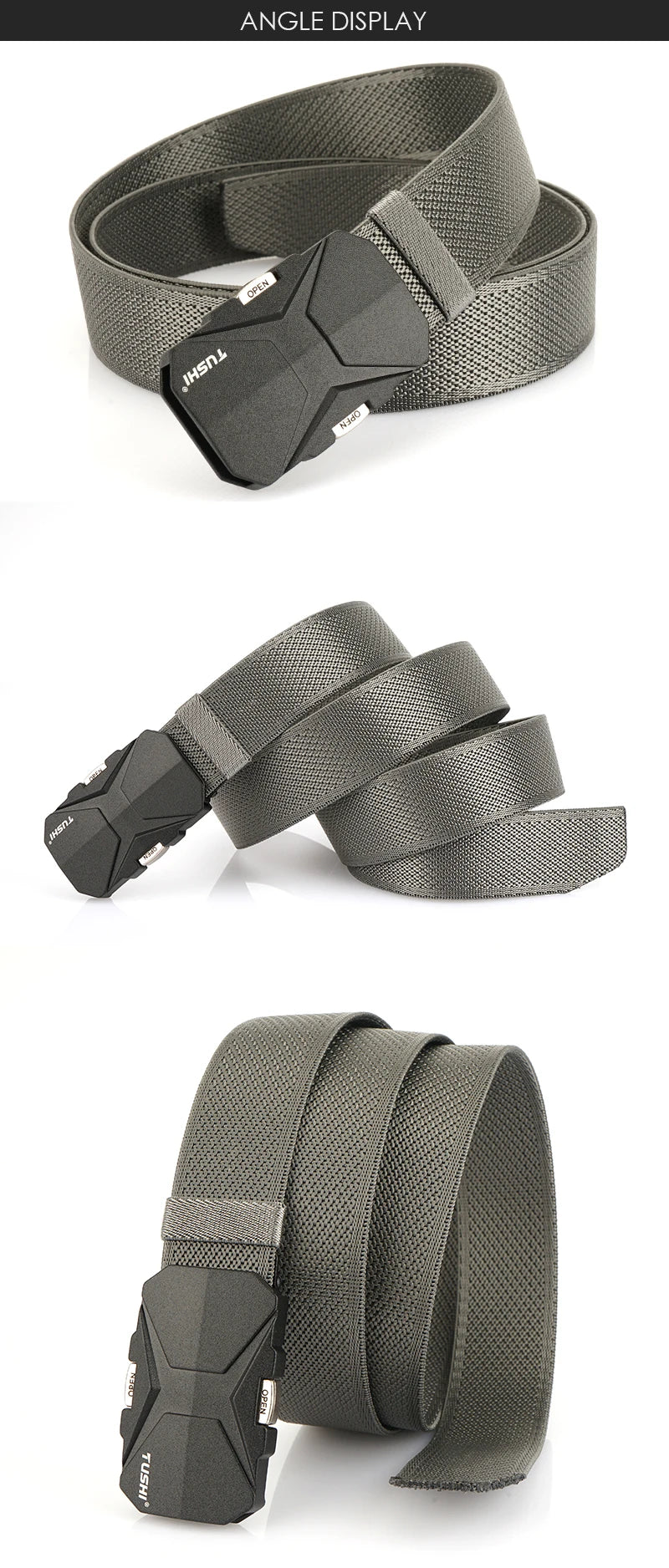 Herren-Gürtel Aus Nylonband Elastisch Mit Schnellverschluss Und Matte Metall-Schnalle Für Outdoor
