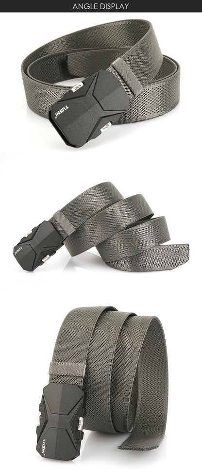 Herren-Gürtel Aus Nylonband Elastisch Mit Schnellverschluss Und Matte Metall-Schnalle Für Outdoor