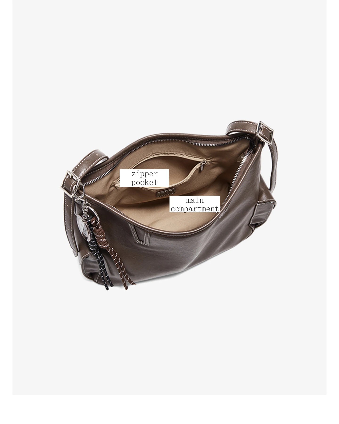 Damen Schultertasche aus weichem PU-Leder im Retro-Stil mit großer Kapazität