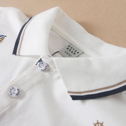 Jungen-Shirts, 2024, neues Sommer-Top, Poloshirt, hochwertige Kinderkleidung, kurzärmeliges Baumwoll-T-Shirt für Kinder