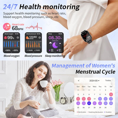 LIGE Smartwatch IP68 Wasserdichte Sport Fitness Smart Uhr 1,83 Zoll Bildschirm Gesundheit Überwachung Uhren Für Männer Frauen Reloj Hombre