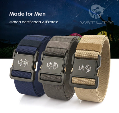 Herren-Gürtel Elastisch mit Aluminium-Schnalle 5 cm Breit Militärisch-Taktischer Stil