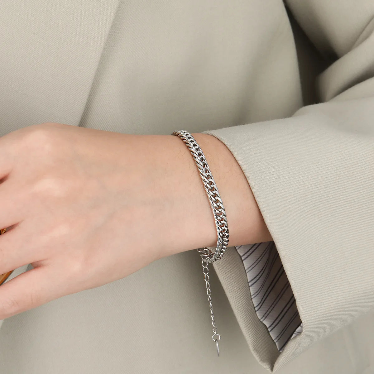 Unisex-Armband Panzerkette aus Edelstahl
