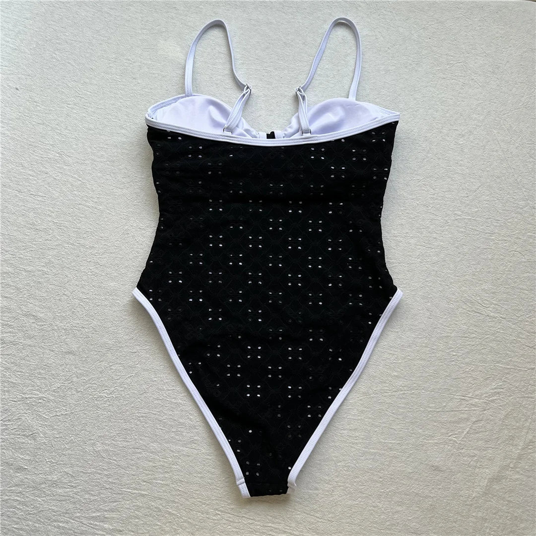 Damen-Badeanzug Cut-Out High-Leg Monokini Weste gepolstert 2026