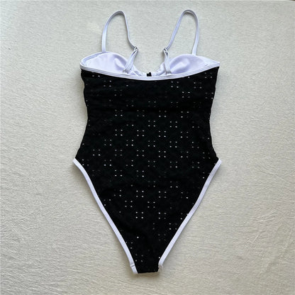 Damen-Badeanzug Cut-Out High-Leg Monokini Weste gepolstert 2026