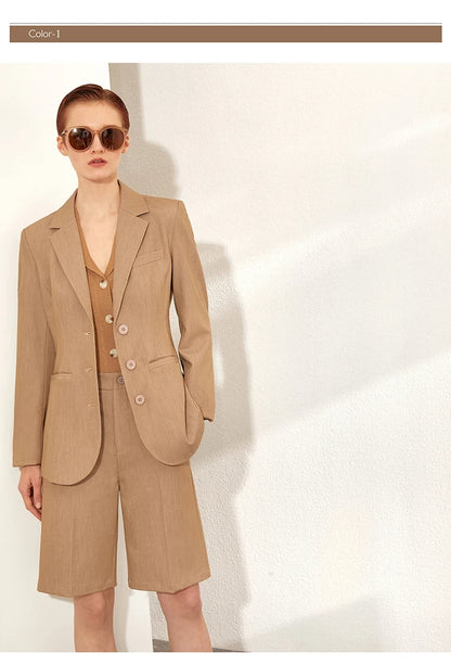 Damen Shorts im minimalistischen Stil mit hoher Taille und lässiger Passform