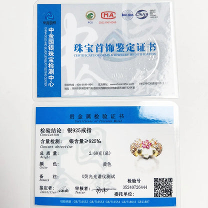 Damen-Ring Blumen bunte Steine romantisch aus Sterlingsilber