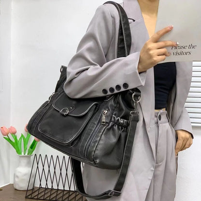 Damen-Handtasche Großes Fassungsvermögen mit Oberem Tragegriff für Alltag und Einkauf