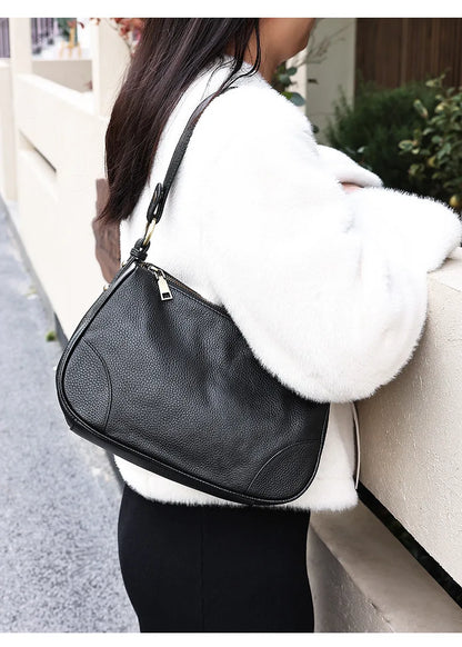 Damen-Schultertasche aus echtem Leder mit großem Fassungsvermögen und viel Stauraum