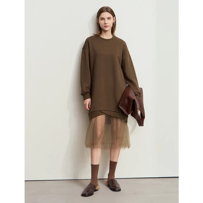 Elegantes Damen Strickkleid Mit Langen Ärmeln Für Den Winter