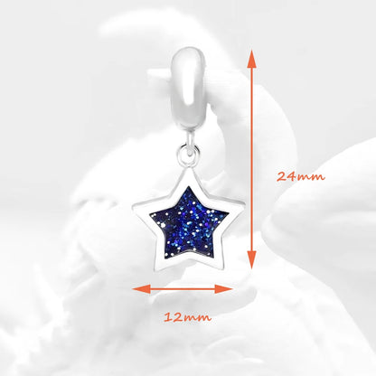 Damen-Charm-Anhänger blauer Stern Böhmen aus Sterlingsilber