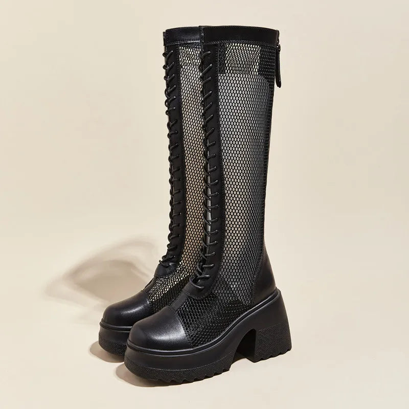 Damen Hochhackige Plattform Stiefel im Sommer im Römischen Stil