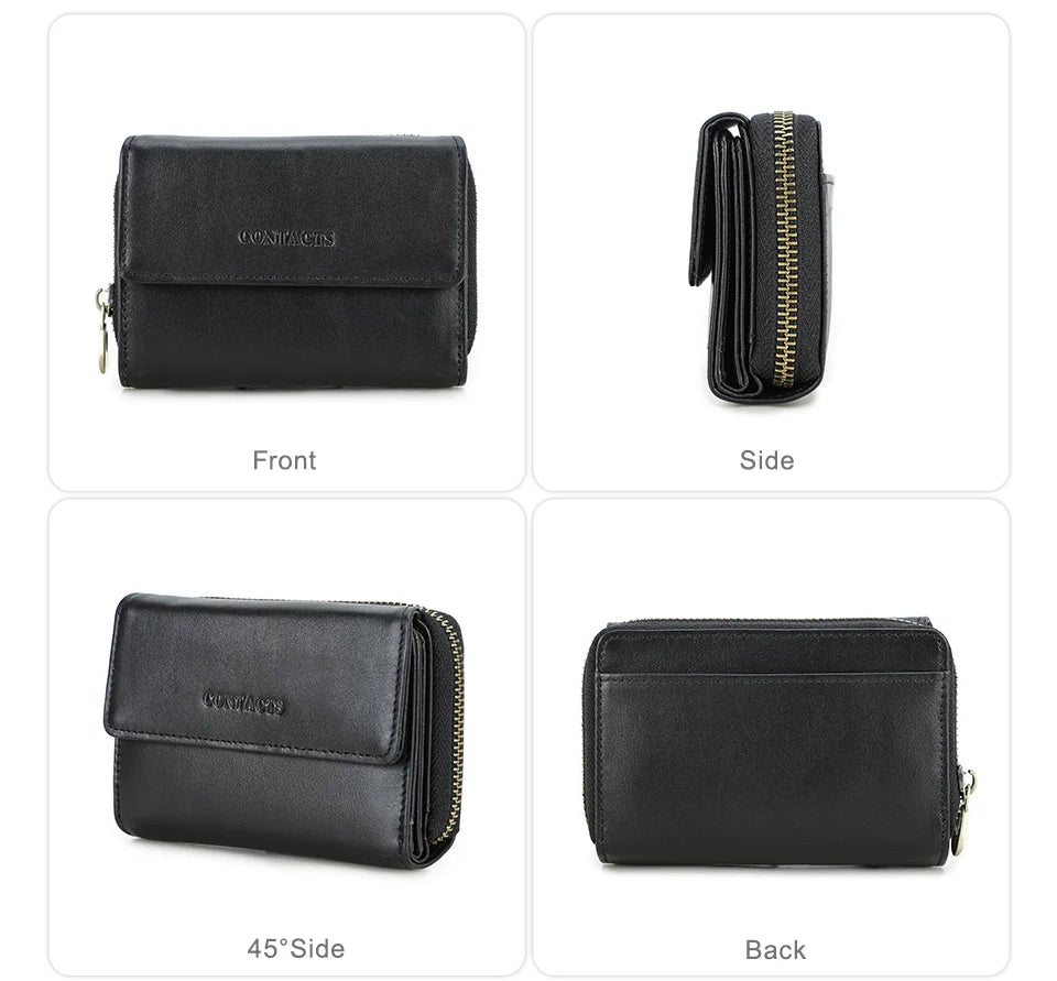 Damen Echtleder Geldbörse Vintage Mode Handtasche Münzfach Geldclip Business