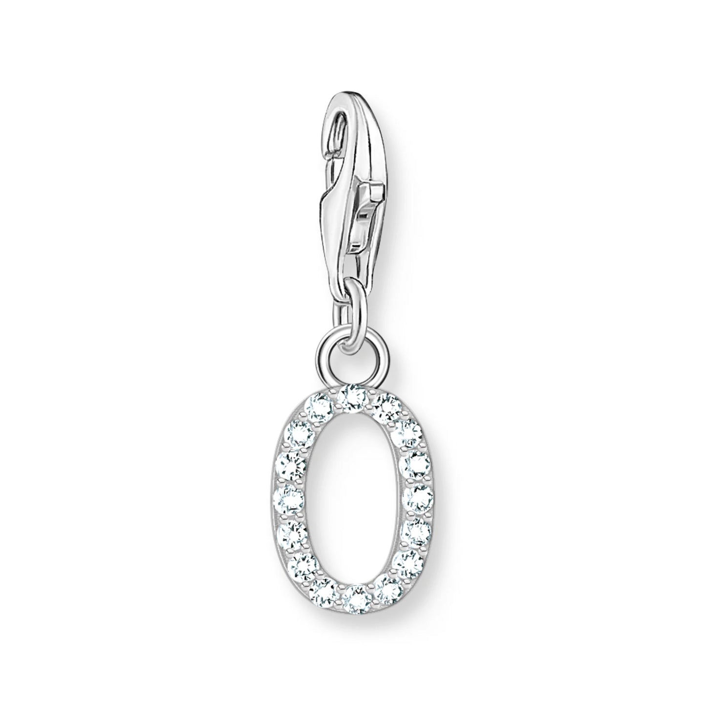 Damen-Charm-Anhänger Buchstaben weißer Stein klassisch aus Sterlingsilber