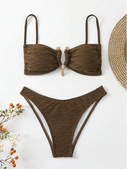 Patchwork-Bikini-Set mit Push-up-Effekt – Sexy Bademode für Damen am Strand und Pool