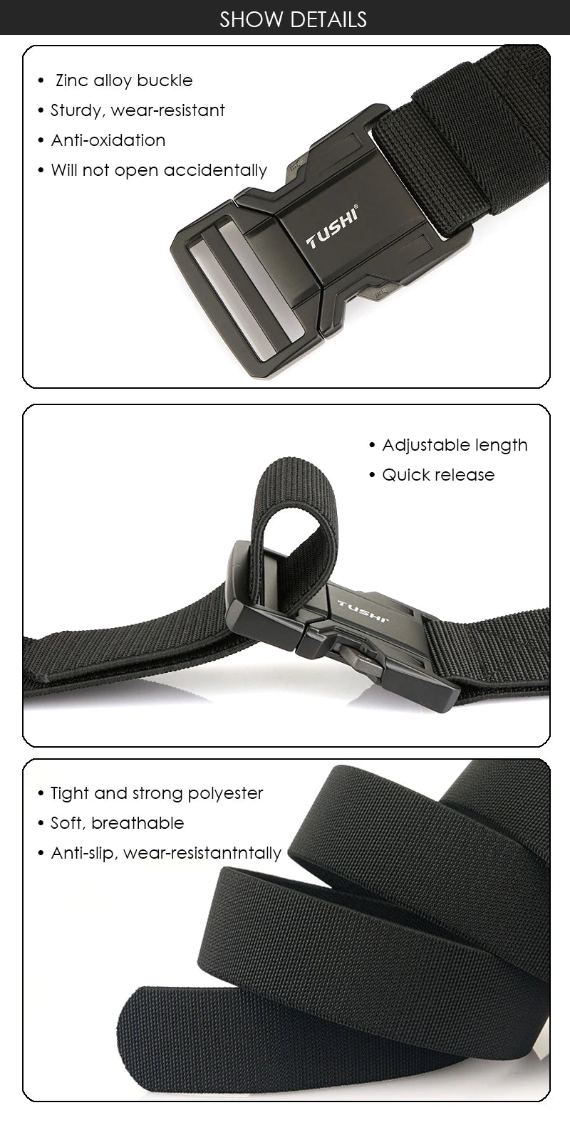 Herren-Gürtel Elastischer Gürtel Mit Metall-Schnellverschluss Für Outdoor Und Alltag Verstellbar Blau
