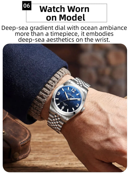 Herren-Automatikuhr mit Jubilee-Armband und Saphirglas