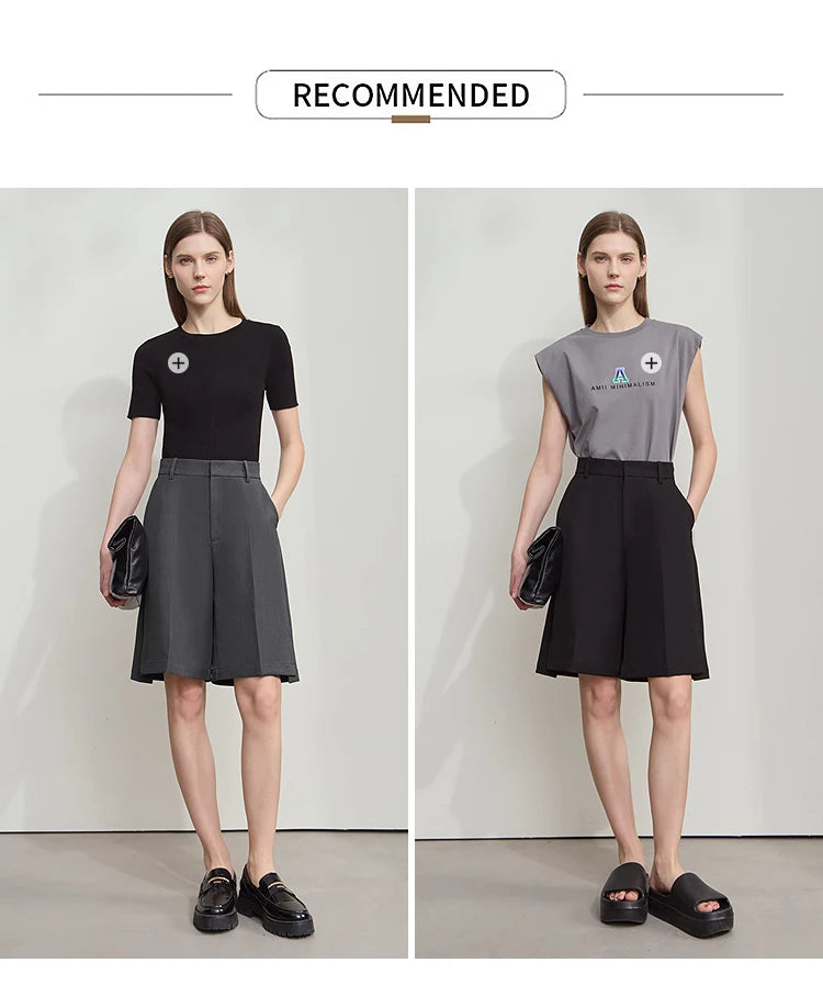 Damen Shorts im minimalistischen Stil mit Tasche für den Sommer