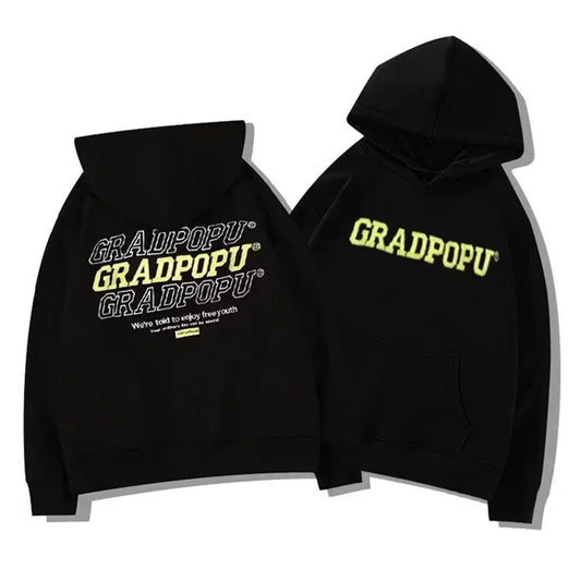 Herbst männer Brief Gedruckt Mit Kapuze Sweatshirts 2025, Neue Hip Hop Baumwolle Fleece Oversize Hoodies Y2K Vintage Streetwear Hoody