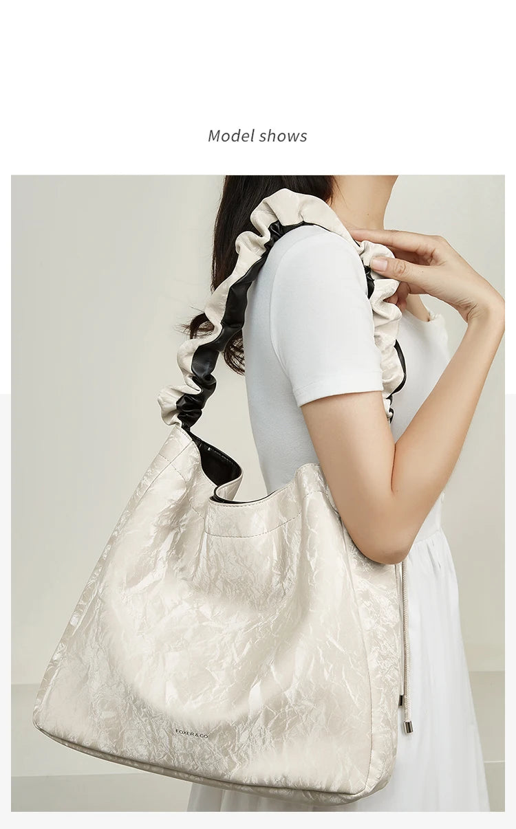 Damen Schultertasche aus Synthetischem Leder Casual Tote Große Kapazität