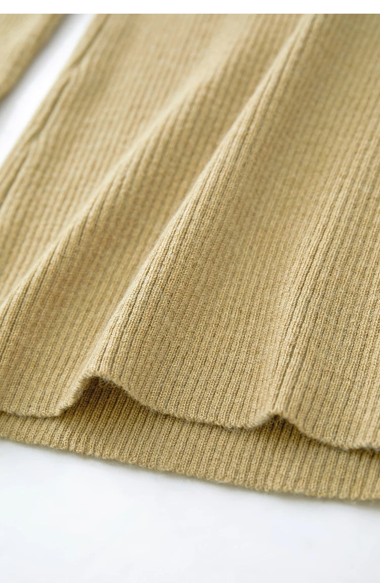 Damen-Strickjacke Rollkragen Knopfleiste Slim halboffene Front Herbst
