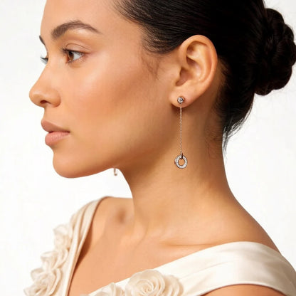 Damen-Ohrtropfen rund Rosegold romantisch 925 Sterlingsilber