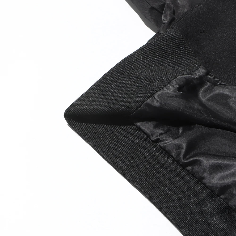 Elegantes Damen-Zweiteiler-Set mit O-Ausschnitt und halblangem Ärmel, bestehend aus farblich abgesetztem Mantel und hoch tailliertem Rock.