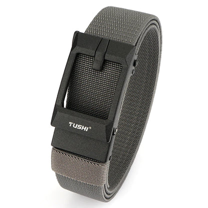 Herren-Gürtel Verstellbar aus elastischem Nylon mit automatischer Metall-Schnalle Breite 3,4 cm