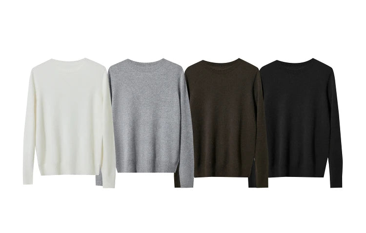 Damenpullover mit Rollkragen, langarm: 4 einfarbige Varianten (Creme, Grau, Dunkelbraun, Schwarz)