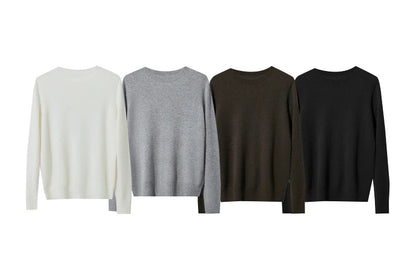 Damenpullover mit Rollkragen, langarm: 4 einfarbige Varianten (Creme, Grau, Dunkelbraun, Schwarz)