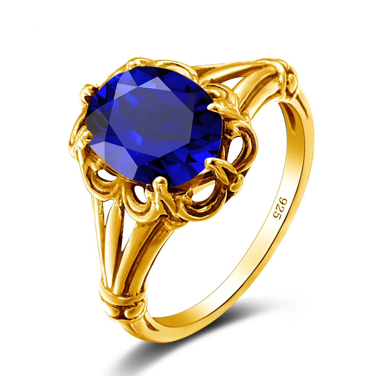 Damen-Ring aus Gelbgold mit ovalem Mystic Topas 8x10mm handgefertigt Schmuckgeschenk