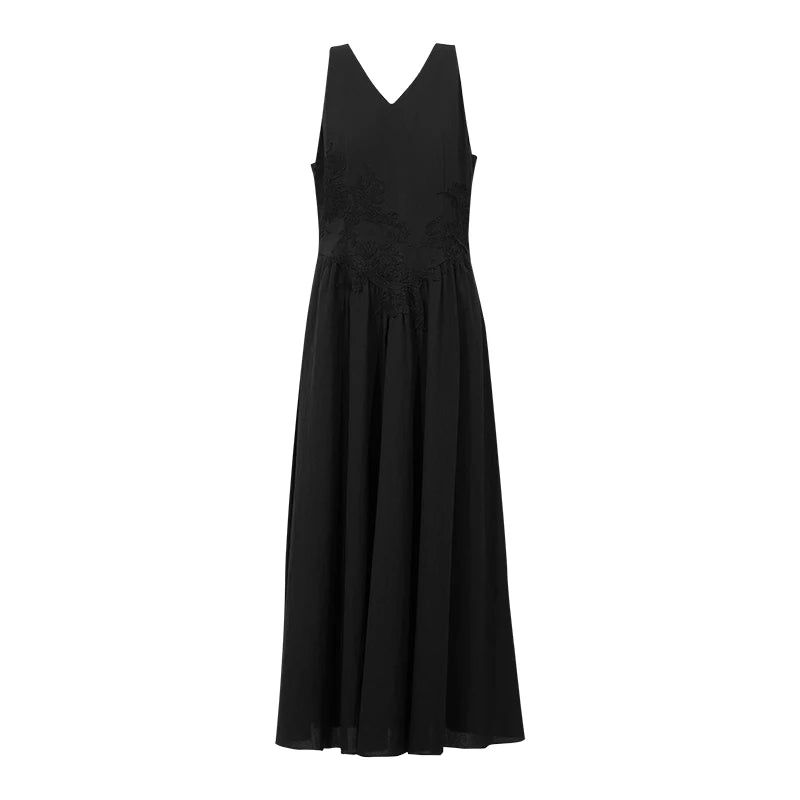 Elegantes Damenkleid Mit Spitze Und V-Ausschnitt Für Frauen