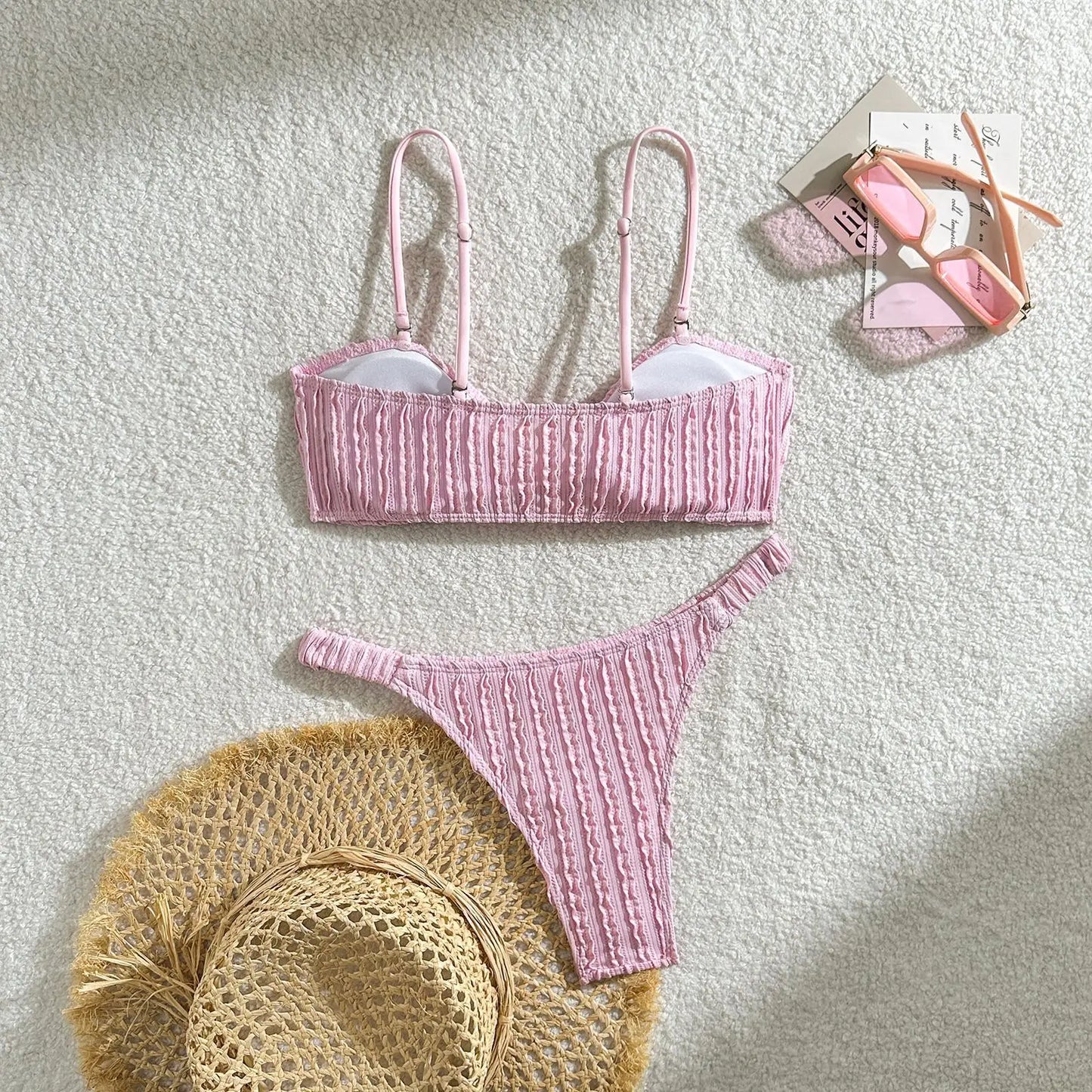 Schwarzes Sexy Bikini-Set mit Push-up für Damen – Brasilianischer Stil für Strand und Pool