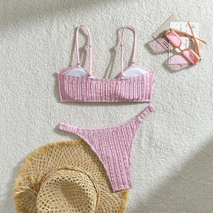 Schwarzes Sexy Bikini-Set mit Push-up für Damen – Brasilianischer Stil für Strand und Pool