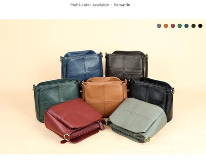 Damen-Schultertasche aus Leder Vintage Schwarz Großes Fassungsvermögen Crossbody-Tasche