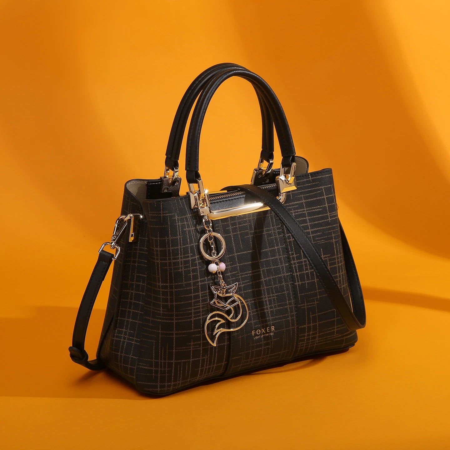 Damen Handtasche aus Split-Leder mit Saffiano-Design und Große Kapazität