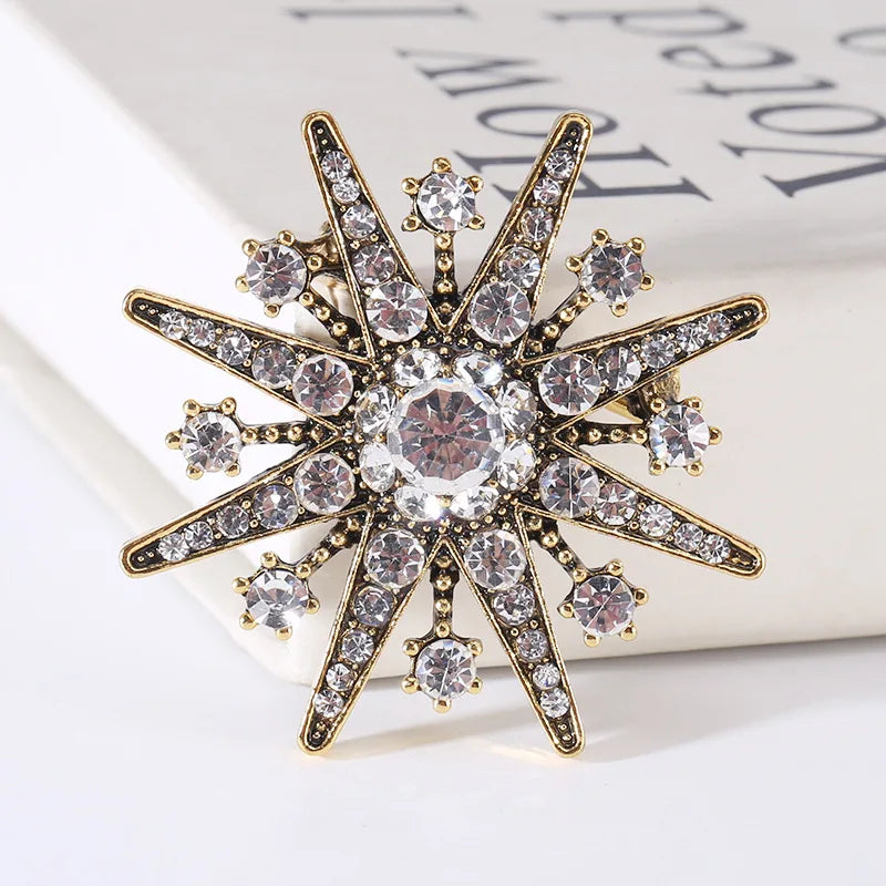 Brosche Kreuz Perle Strass Barock Vintage Luxus Hochzeit Party Damen