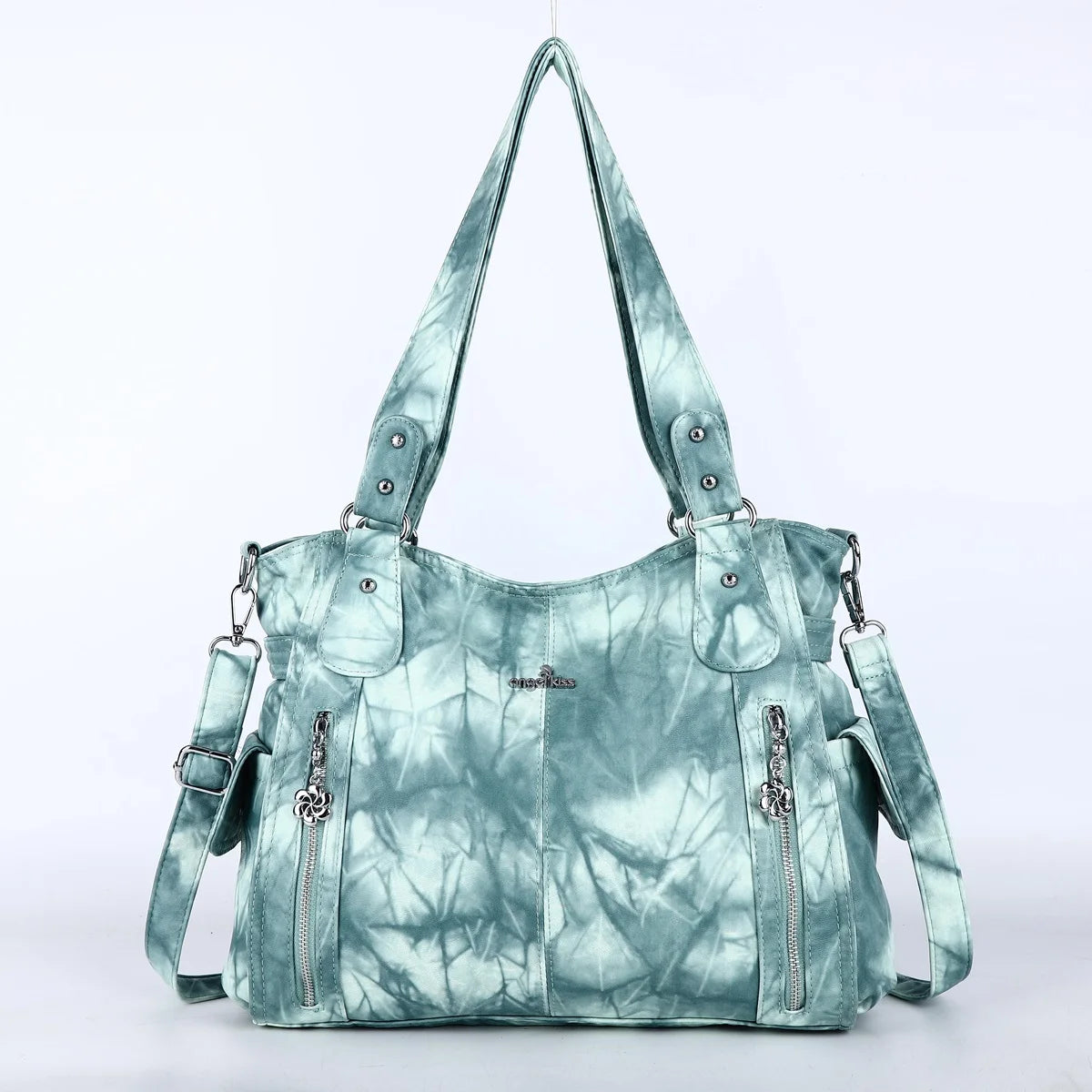 Damen-Handtasche Aus Denim Im Vintage-Look Große Schultertasche Mit Top-Griff Und Tragegurt