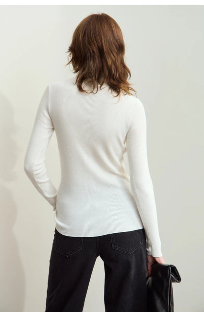 Damen-Strickjacke Stehkragen Reißverschluss Slim Streetwear Winter