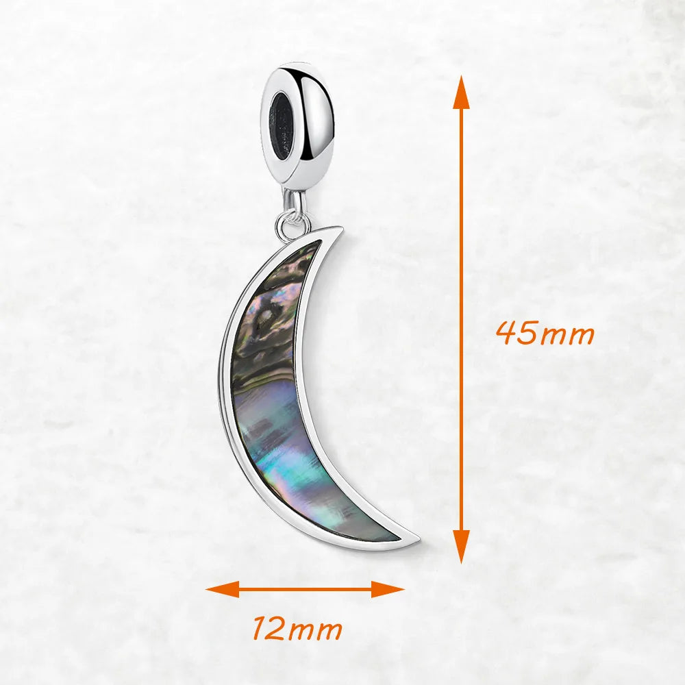 Damen-Charm-Anhänger Muschel Mond romantisch aus Sterlingsilber