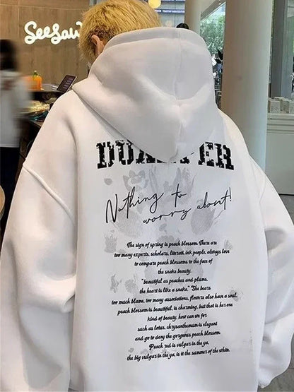 Autumn Goth Letter Printed Pullover Hoodies For Men New in Y2K Streetwear Fashion Sweatshirts Hip Hop Cotton Hoodie Tracksuit