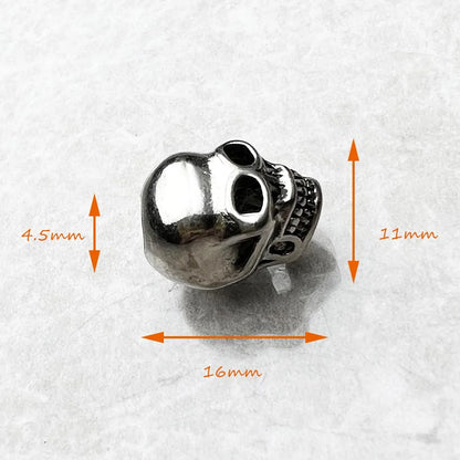 Damen-Charm-Anhänger Totenkopf Perle Karma Winter aus Sterlingsilber