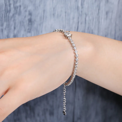 Damen-Tennisarmband Princess Cut mit Moissanit