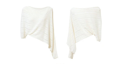 Beiger Damen-Crop-Strickpullover, schulterfrei, drapiert, lange Ärmel