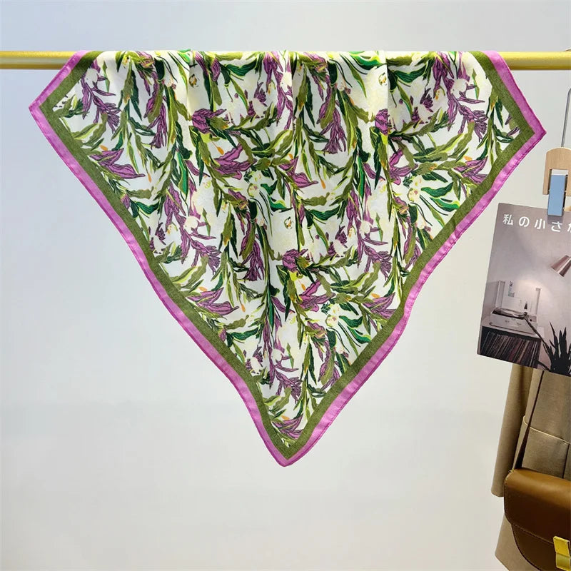 Damen Baumwoll Schal Bandana Blumen Vintage Bohemian quadratisch Sommer Strand