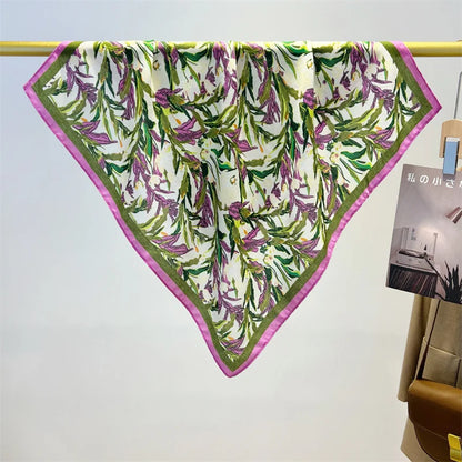 Damen Baumwoll Schal Bandana Blumen Vintage Bohemian quadratisch Sommer Strand