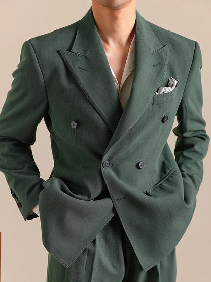 Eleganter Herrenanzug in Slim-Fit mit Blazer, Weste und Hose in Tiefblau – ideal für Hochzeit oder Business.