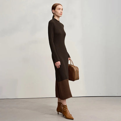 Elegant Damen Strickkleid Mit Halbkragen Für Winter Schlank Und Bequem