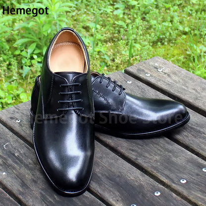 Black Leather Lace-Up Men's Shoes Business Formal Shoes Wear-Resistant Breathable Solid Color Dress Shoes Handmade Men's Shoes